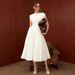 French Style Sleeveless Cocktail Dress With Backless Design, Waist Cinching & Flared Skirt For Women_ecoleips.com