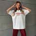 Women's Minimalist Round Neck T-Shirt Letter Print Pure Cotton Short Sleeve Fashionable High Street Style Trendy T-Shirt_ecoleips.com