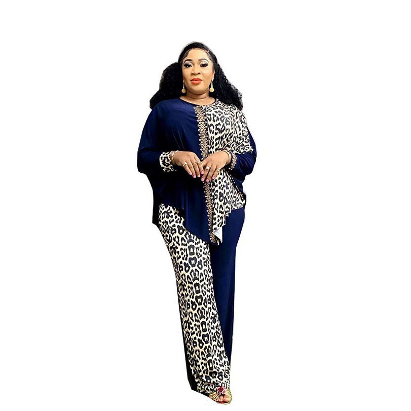 2024 New In Matching African Sets For Women Elegant Lady Evening Leopard Clothing Plus Size Dashiki Top And Pants Suits_ecoleips.com