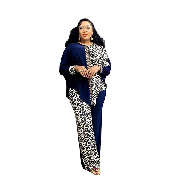2024 New In Matching African Sets For Women Elegant Lady Evening Leopard Clothing Plus Size Dashiki Top And Pants Suits_ecoleips.com