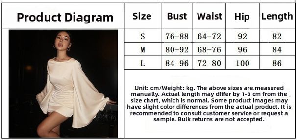 Summer New Arrival Women's Elegant Sexy Satin Back Hollow out Long Sleeve Dress European American High End Cross Border 2025_ecoleips.com