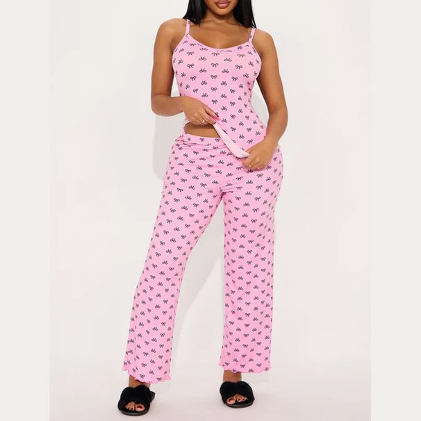Women's Clothing Comfortable Suspenders Slim Bow Sleeveless Tight Trousers Suit_ecoleips.com