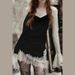 New Arrival Sexy Spicy Girl Lace Patchwork Long Sleeve Short Mini Dress Inner Wear Available_ecoleips.com