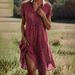 Women's Clothing Summer Long Skirt Casual Loose V Neck Short Sleeved Printed Polka Dot Shirt Dress For Women_ecoleips.com