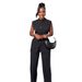 2025 Summer New European American Cross-Border Women's Fashion Stand Collar Button Sleeveless Waist-Tie Top And Wide-Leg_ecoleips.com