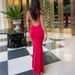 New Dresses 2025 Woman Fashion Summer One Shoulder Backless Slim Package Hip Sexy Elegant Skirt_ecoleips.com
