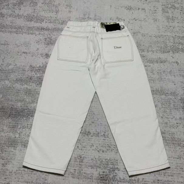 Skateboard Trend Dime BAGGY Straight-Leg Trendy Brand Pure Cotton Loose Denim Pants Embroidered Jeans Shorts Export_ecoleips.com