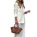 Women's Minimalist Single-Button Blazer - Long Sleeve Tailored Jacket In Cream White, Straight Cut Office Wear With Notch Lapel For Business Casual_ecoleips.com