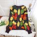 Plus-Size Textured Knit Cardigan – Dopamine-Chic Vegetable Jacquard Oversized Sweater Coat (S-XXL, Warm & Cozy, Boho Lazy Style)_ecoleips.com