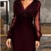 Mesh V-neck Sequined Dress Slim Fit Sexy Dress Spot_ecoleips.com