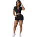 NY8172 Sexy Casual Suit Two-Way Zipper European American Style Women's Clothing Set_ecoleips.com