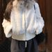 Aria Basics Winter 2025 New Thickened Warm Casual Loose Black Furry Coat With Large Fur Collar And Lamb Wool For Women_ecoleips.com