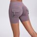 K Workwear Tight Shorts Women's High Waist Elastic Hip Lifting Button Yoga Pants Quick Drying Running Fitness Pants_ecoleips.com