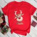 Women's Merry Christmas Tree Santa Claus Loose Round Neck Printed White T-Shirt For Women_ecoleips.com
