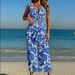 Women's Clothing Retro Deep V Printed One Piece Swimsuit Sexy Hot Spring Resort Beach Swimwear_ecoleips.com