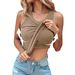 Women's Clothing Round Neck Solid Color Vest With Bra Base Layer Outerwear_ecoleips.com