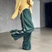 Women's High Waist Wide Leg Pants Casual Slimming Drapey Straight Leg Floor Length Side Stripes Cotton Elastic Waist_ecoleips.com