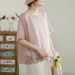 Heavy-Work, Exquisite Embroidered Mid-Sleeve Short-Sleeve Cotton-Linen Top, Summer Mom's Wear, Loose Casual T-Shirt For_ecoleips.com