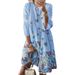 Spring And Summer New European And American Women's Vintage Printing Round Neck Dress Digital Printing Multi-color Skirt_ecoleips.com