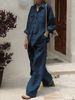 Women’s Loose-Fit Long Sleeve Shirt & Pants Set – Soft Breathable Fabric, Relaxed Style, Versatile Casual Outfit For Fall_ecoleips.com