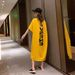 Summer plus Size Backless Maxi T-Shirt Dress for Women Comfortable Oversized Maternity-Friendly Loose Fit Clothing_ecoleips.com