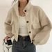 Aria Basics Cross-border 2026 Spring Autumn New European And American Stand-up Collar, Large Pockets, Unisex Style Women's Jacket,_ecoleips.com