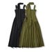 European American Style Scarf-strap Dress For Women, With A Stylish Sexy High Slit, Waist-cinching, Pleated, And Long_ecoleips.com