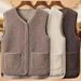 Women's Lambswool Vest Granular Fleece Lambswool Fashion Vest New Mother Plus Fleece_ecoleips.com