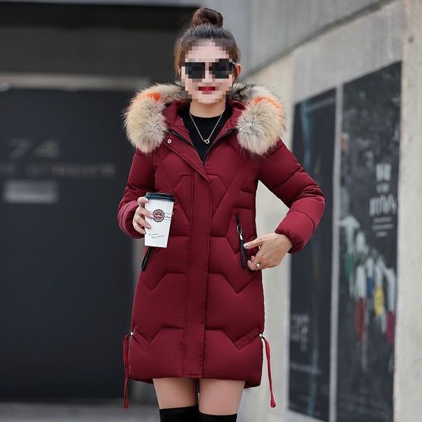 Women's Winter Longline Puffer Coat With Faux Fur Hood – Oversized Quilted Jacket, Thickened Warm Coat For Casual & Street Style_ecoleips.com