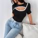 European And American Cross-border 2026 Summer New Solid Color Decorative Appliqué Round Neck Short-sleeve_ecoleips.com