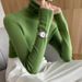 Women's High Neck Thick Knit Sweater Soft Slim Fit Long Sleeve Turtleneck Top For Fall Winter_ecoleips.com