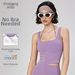 Women's Clothing Halter Neck Sports Bra Padded Chest Deep U Fitness Vest Detachable Yoga Gym Top Two Piece_ecoleips.com