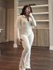 2026 European And American Spring Summer New Cross-Border Sports Casual Women's Sexy Tight Long Sleeve Flared_ecoleips.com