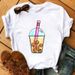 European And American Cross-border Foreign Trade Women's Clothing Animal Milk Tea Round Neck Printed Short-sleeve_ecoleips.com