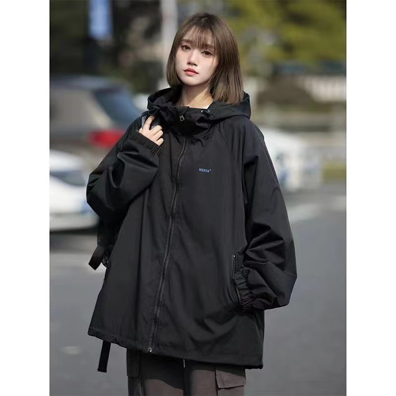 Sports Jacket, Women's Spring American Simple Casual Versatile Hooded Jacket_ecoleips.com