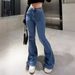 Women's Clothing Jeans High Waist Flared Slim Fit Fashionable Straight Casual Denim Trousers_ecoleips.com