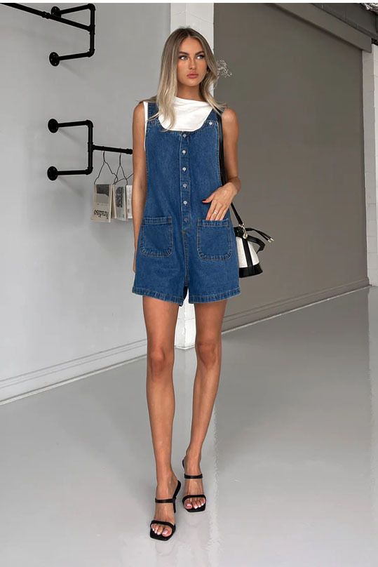 Women's Clothing Ladies Overalls Slim Straight One Piece Overalls Denim Shorts Women_ecoleips.com