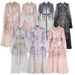Women's Clothing Lapel Long Sleeved Big Swing Skirt With Belt Single Breasted Long Skirt Positioning Print Dress_ecoleips.com