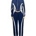 Trendy Contrast-Color Stripe Pantsuit Set – Women’S Zip-Up Batwing Sleeve Top & Wide-Leg Trousers (Office-To-Weekend Versatile Outfit)_ecoleips.com