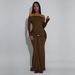 Off-Shoulder Bodycon Mermaid Dress – Slim Fit Long Sleeve Elegant Evening Gown (S-XXL, Black & Coffee, Sexy Office To Party Dress For Women)_ecoleips.com