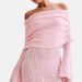 K New Knitted Women's Short Beach Dress With A Sexy Sheer Long-sleeved One-shoulder Dress_ecoleips.com