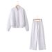 Women's Clothing hot selling zippered pilot jacket, sweatshirt, elastic waist trousers suit_ecoleips.com