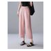 Suitable For All Seasons Counter Quality 2025 Summer New Loose Slimming High Waist Commuter 100% Ramie Nine-point Casual Wide-leg Pants For Women_ecoleips.com