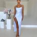 Women's Clothing Fashion High End Satin Sleeveless Suspender Dress New Sexy Backless Strap Waist Long Dress_ecoleips.com