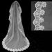 Long Floral Lace Wedding Veil – 1.5M/3M/5M Cathedral Length Bridal Veil For Photography & Styling (Pure White/Ivory)_ecoleips.com