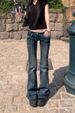 Women's Clothing Low Rise Flared Jeans American Style Sexy Design Tight Fitting Horseshoe Pants For Women Fall Collection_ecoleips.com