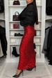 K New Fashionable Elastic High Waisted Nightclub Sequin Mid Length Skirt For Women_ecoleips.com