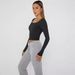 European And American Style Women's Slim Fit T-Shirt Cross Border Long Sleeve Cropped Pullover Milk Silk Short Style Beauty Clothes For Autumn_ecoleips.com