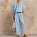 2026 Women's European American Style Linen Wide Leg Pant Set Summer Independent Website Bestseller Two Piece Outfit_ecoleips.com