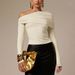 Voya Women's Asymmetric Single Shoulder Off Shoulder Pleated Long Sleeved T-shirt For Slim Fit And High-end One Shoulder Top_ecoleips.com